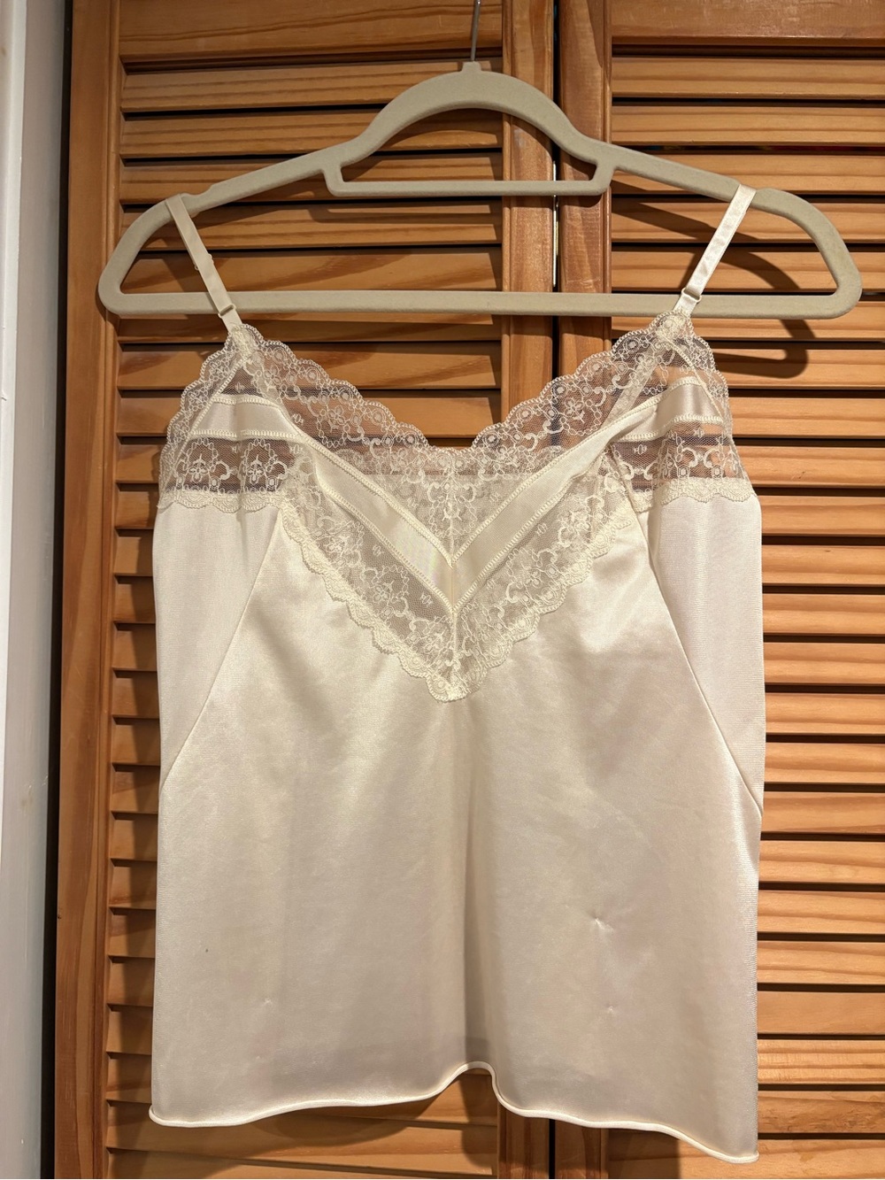 Vintage Vanity Fair Nylon Satin Lace Camisole Top Coquette Girl Fairy Bridal